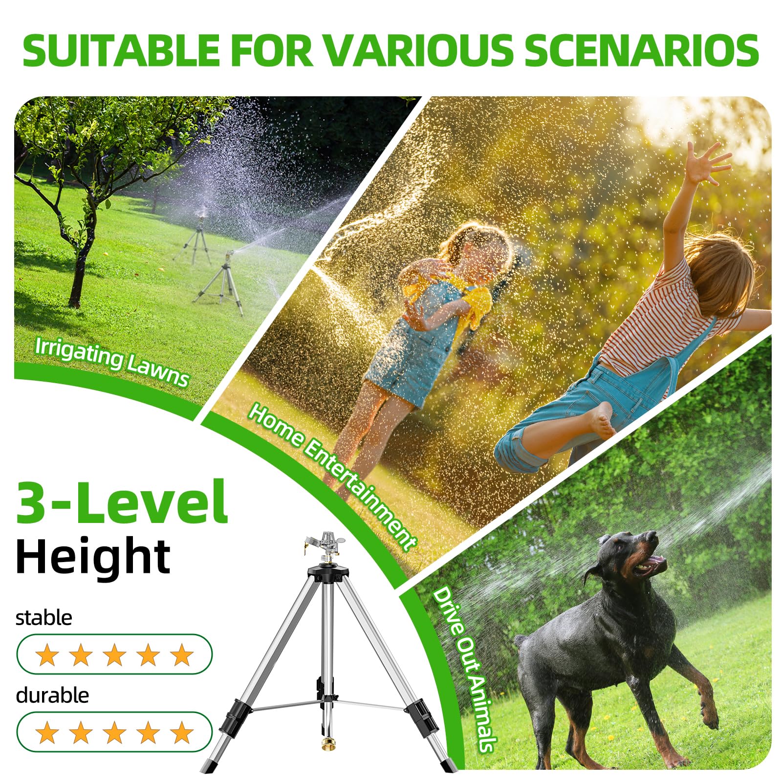 SPECILITE - Irrigatore a treppiede in ottone ad impatto per irrigazione di