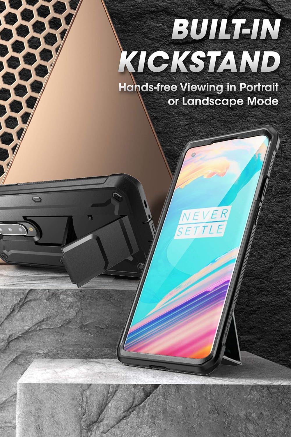 SUPCASE Unicorn Beetle Pro Series Case Designed for OnePlus 8 2020 Release [Not Compatible with Verizon Version], Full-Body Rugged Holster Case with Built-in Screen Protector (Black)