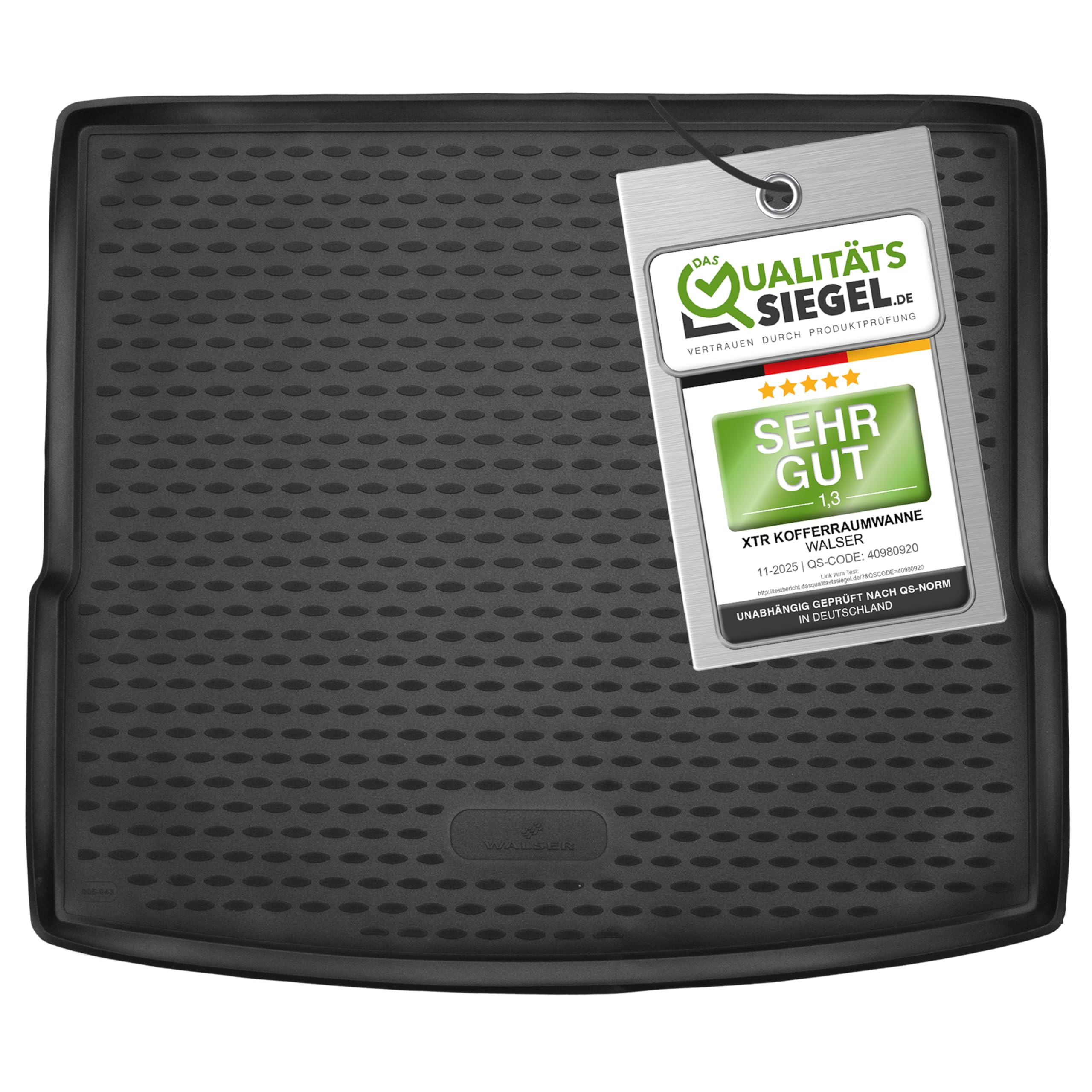 WALSER XTR Kofferraumwanne für BMW X1 (F48) 11/2014-2022, 100% passgenaue Antirutschmatte Auto, Gummimatte Auto, Kofferraum Schutzmatte, Anti Rutsch Matte Gummi, Auto Gummimatten
