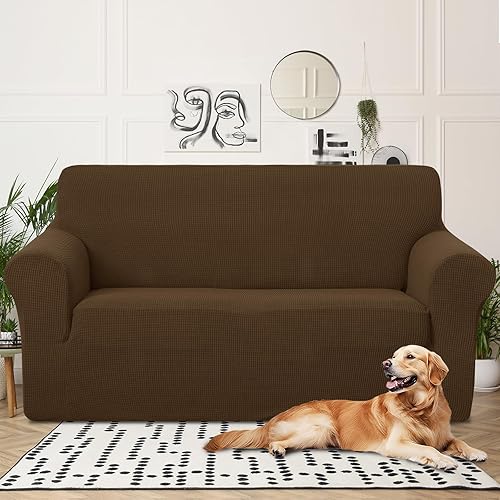 Miniatura 214 de U-NICE HOME Funda elástica para sofá de 2 plazas, funda protectora de muebles para sofá de 2 plazas, apta para mascotas (sofá biplaza, beige)