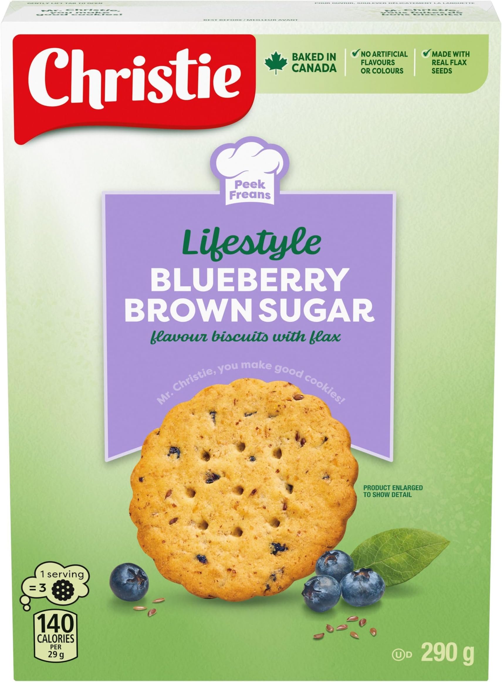 Peek Freans Lifestyle Blueberry Brown Sugar with Flax Cookies | 290g from Canada