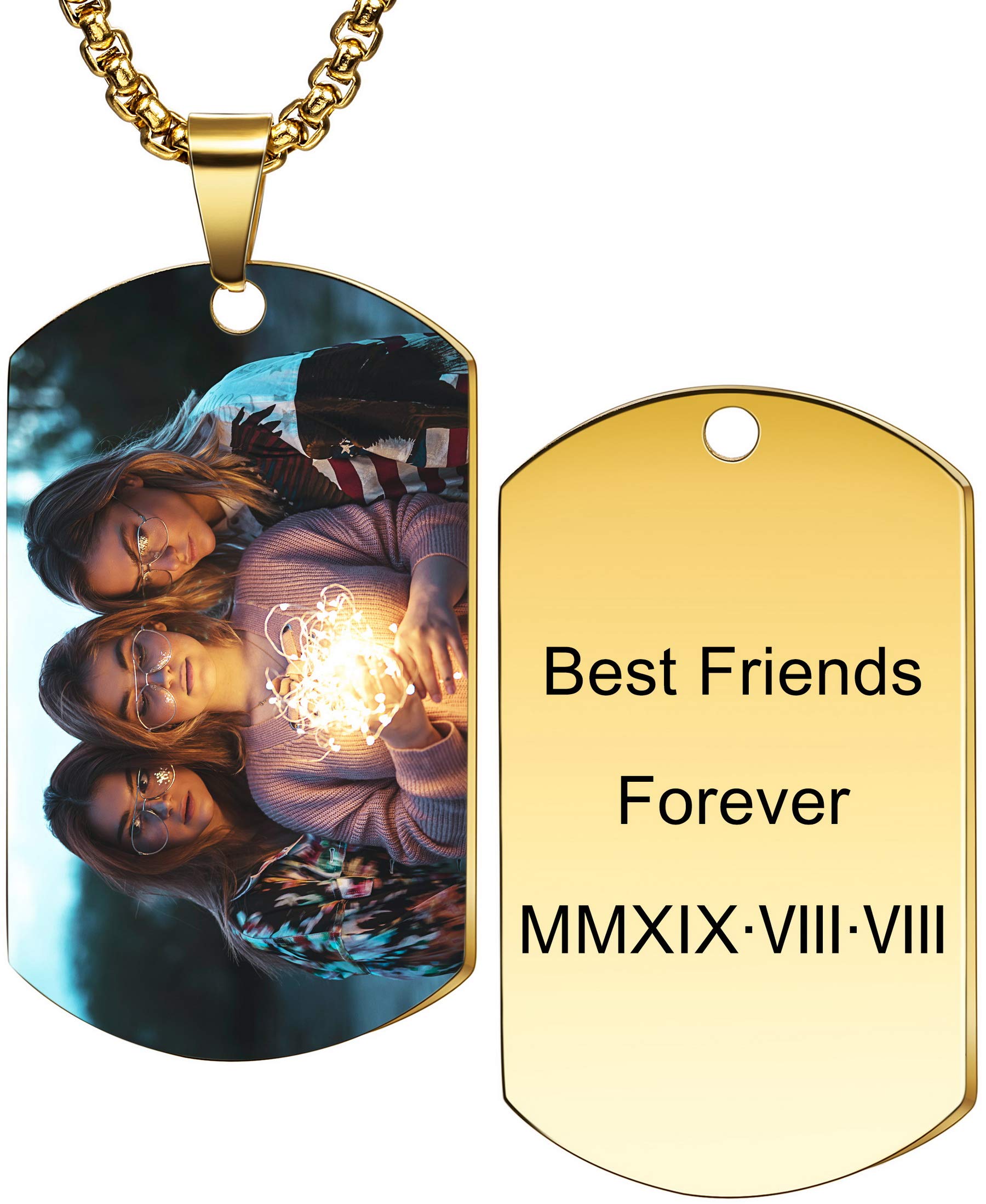 MeMeDIYEtiqueta de Perro Personalizada Collar Colgante Grabado Nombre/Fecha/Texto/Imagen en Color para Hombres Mujeres Monumento Joyas Tungsteno/Acero inoxidable