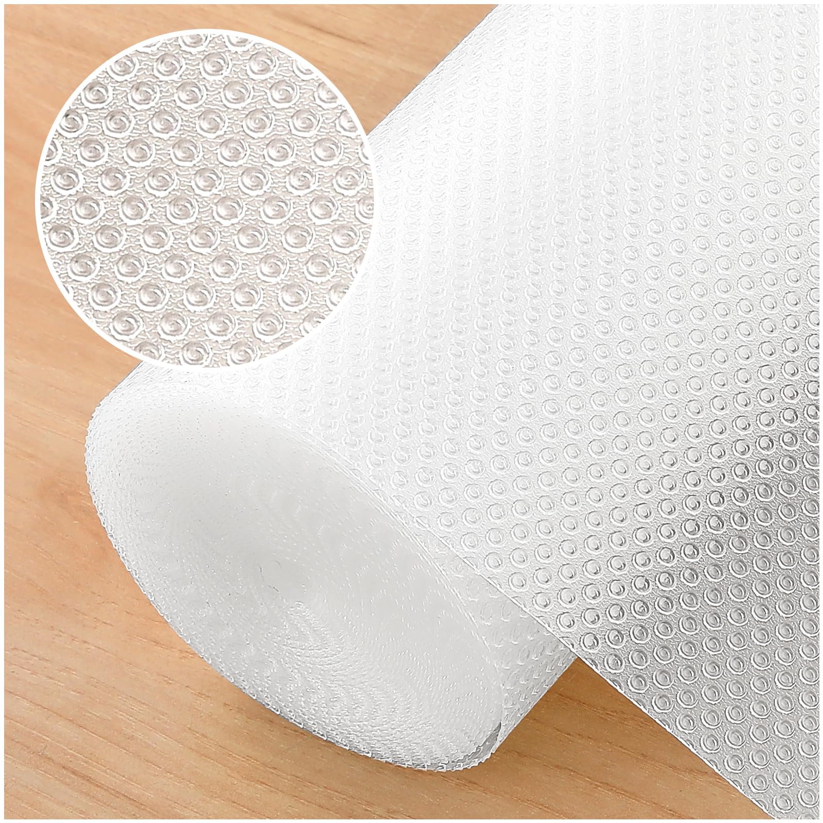 Coavas Shelf Liner, Non-Adhesive Drawer Liner 12" x 20ft, Clear 100% EVA Waterproof Non-Slip Liners for Kitchen Cabinets, Fridge, Cupboard, Bathroom Pantry