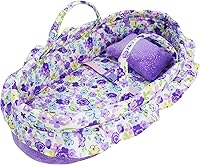 Vista 8 de June Garden Cozy Dream Doll Bassinet - Portador Portátil para Muñecas de Bebé - Se Adapta a Muñecas American Girl o Osos de Peluche de hasta 18