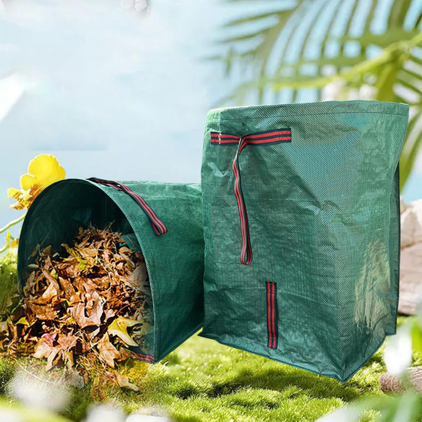 della spazzatura da giardino, contenitore pieghevole verticale, impermeabile | 2 sacchi per prato da 270 l, tipo raccogli rami, campeggio, barbecue, paesaggistica, edilizia,