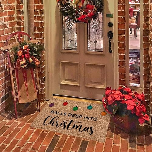 Miniatura 3 de Felpudo de Navidad para exteriores, 23.6 x 15.7 pulgadas, resistente, pesadilla antes de Navidad, Papá Noel, tapete para puerta de entrada, tapete