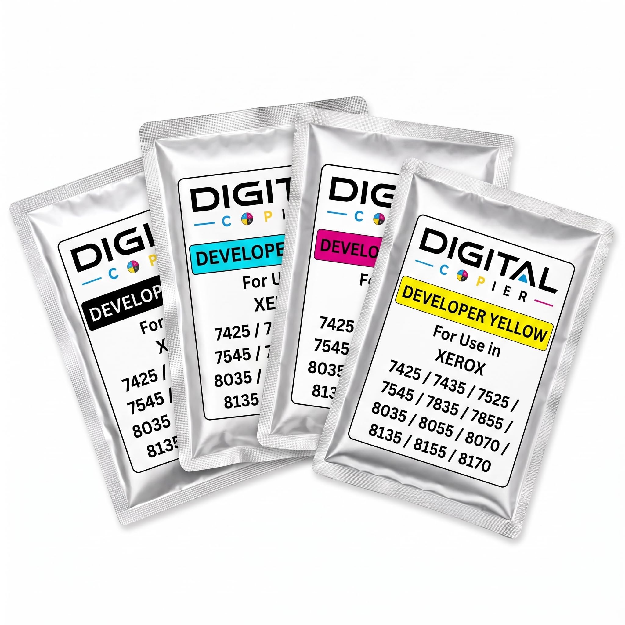 Compatible Xerox CMYK Developer Powder Set | Color Developer Powder Kit | WorkCentre 7425 7428 7430 7525 7830 7970 VersaLink C7020 C8000 | Durable Quality | Value Price-image-28