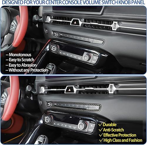 Miniatura 2 de Marco de perilla de volumen de fibra de carbono real para Toyota Supra GR A90 A91 MK5 2019-2022, marco decorativo para interruptor de volumen de