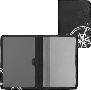 kwmobile Registration and Insurance Holder - Car Document Holder for Vehicle Document and Card - PU Leather with Design - White/Black, white us