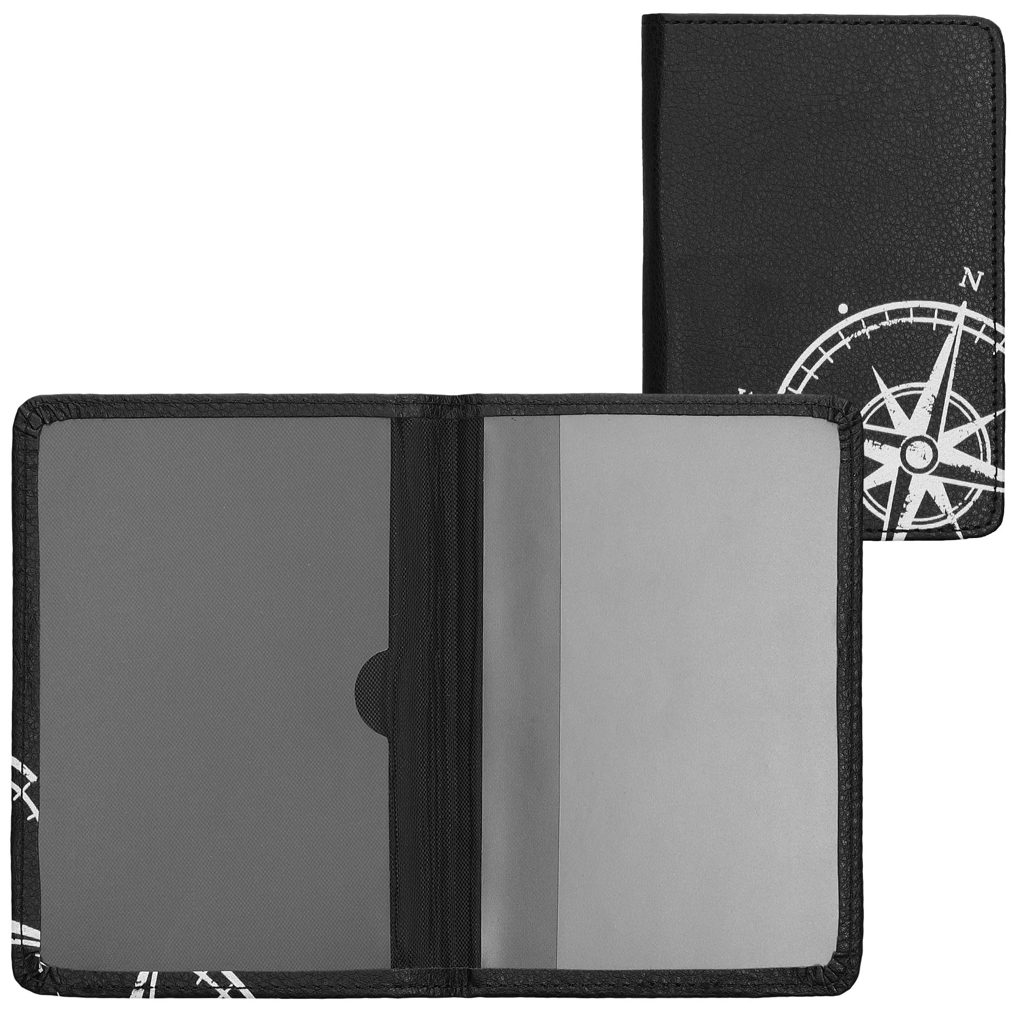 Charmoni - Porta carte auto - forma busta, tasca con permesso di guidare carta grigia assicurazione carta d'identità - pelle - 15 x 11 cm - donna uomo, argento, taglia unica, Classico