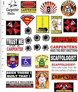 Hard hat Stickers, Carpenter 29 Value Pack