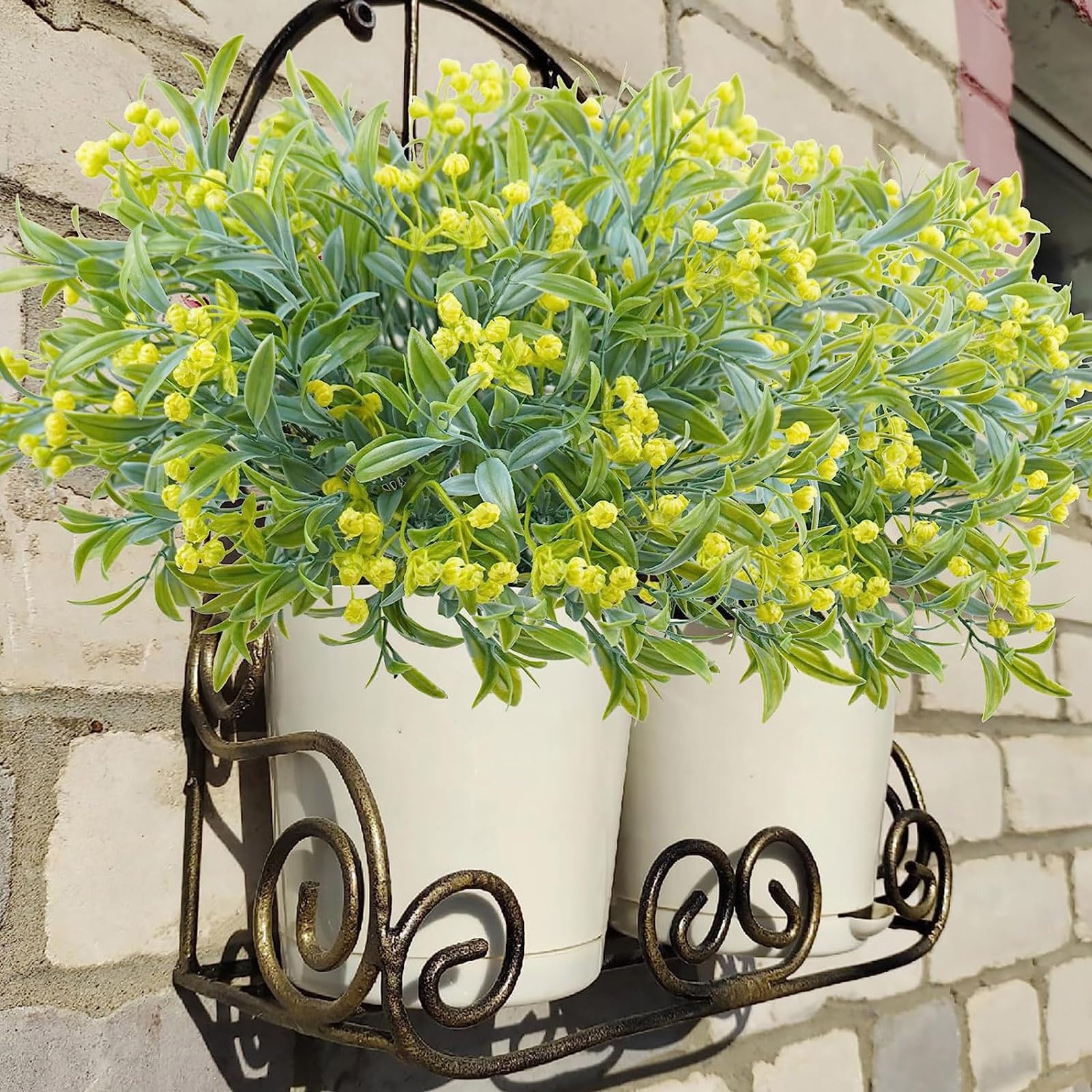 Amazon.de: Washranp Langlebige knstliche Blumen fr Fensterbank, 1  Stck/10 Stck, knstliche Pflanze, lebendige knstliche grne Pflanze fr  Party, Outdoor, Garten, knstliche Pflanze, wei, 1 Stck