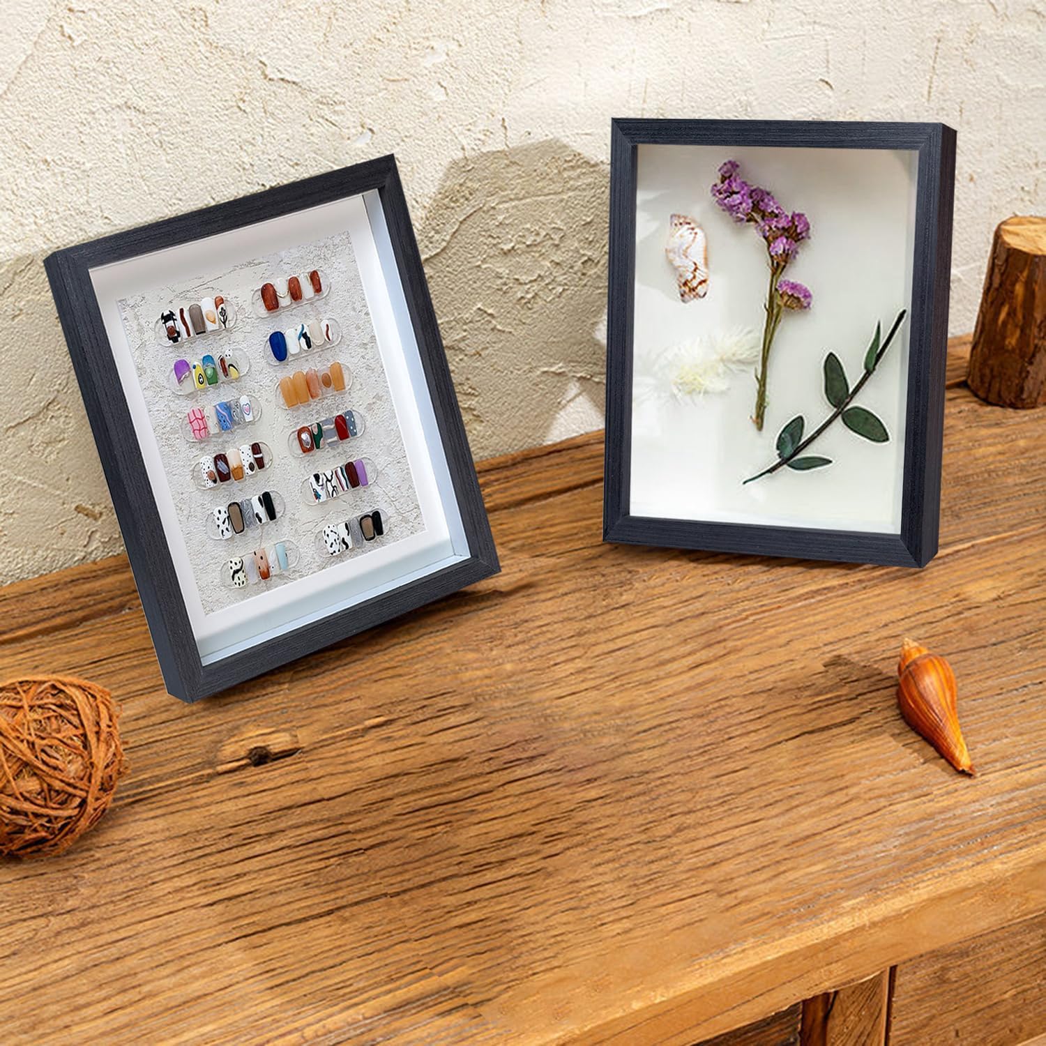 5x7 Shadow Box Frame Small Shadow Box Display Case 4 Pack Black Picture Frame Glass Surfaces Internal Depth 0.6 inch for Wall Or Tabletop