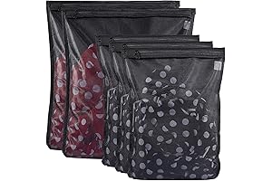 TENRAI Black Mesh Laundry Bags for Delicate Clothing and Bras