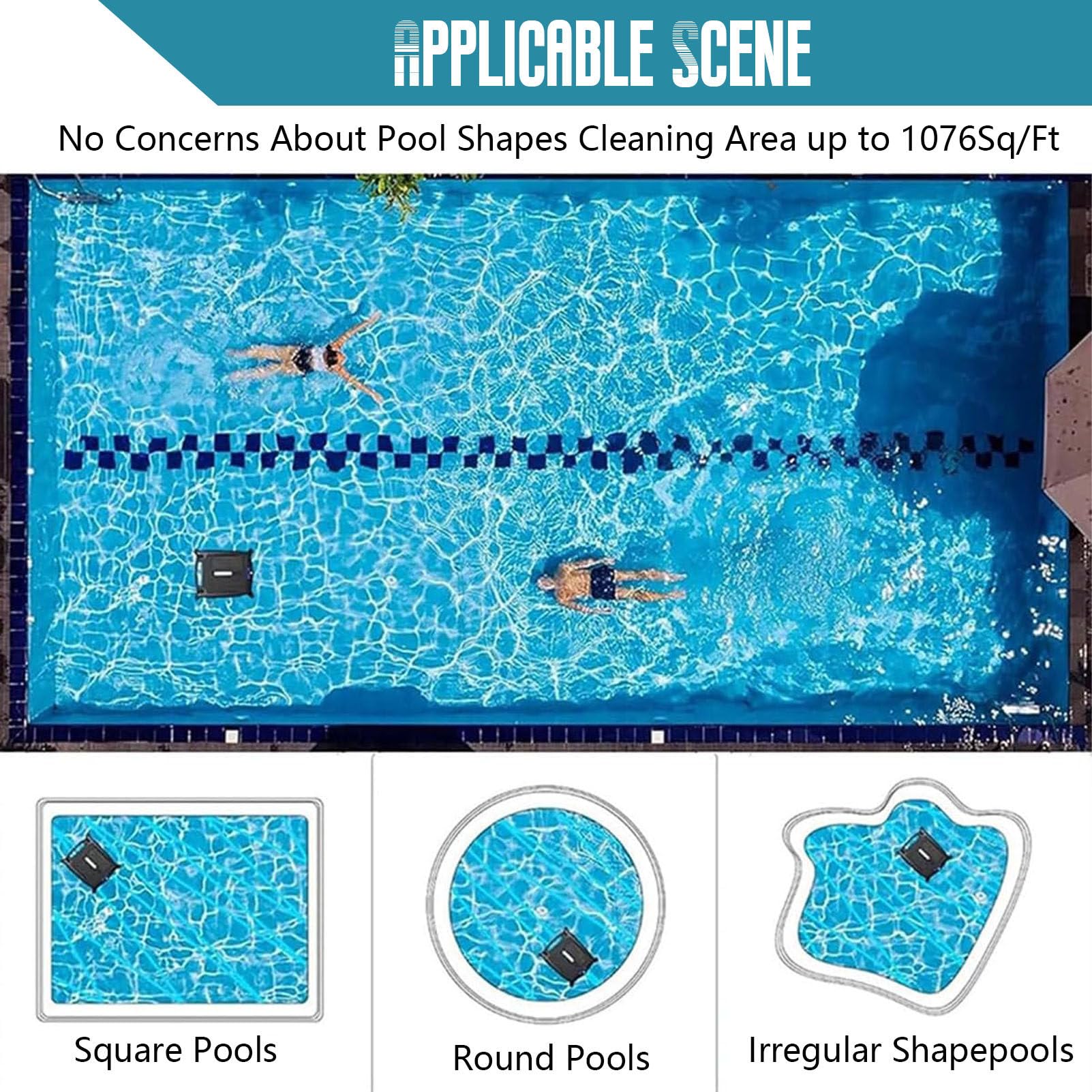 Pulitore robotizzato Solare per Skimmer da Piscina, aspirapolvere Automatico, con Doppia modalità, Funzione di evitamento Automatico degli Ostacoli e di Fuga, per la Pulizia delle Piscine.