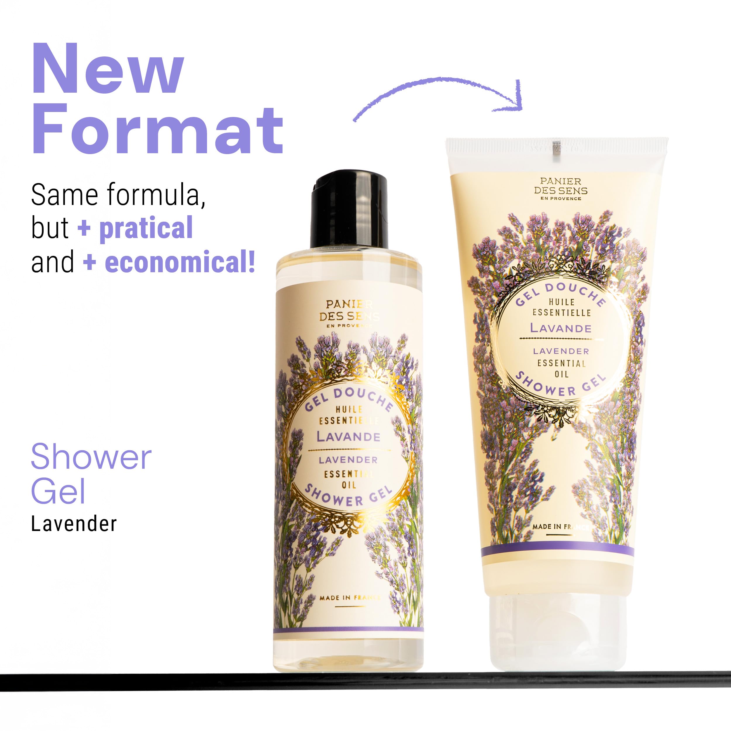 Panier des Sens, Lavender Shower Gel, Body Wash for Women & Men, With Shea Oil - Image 2