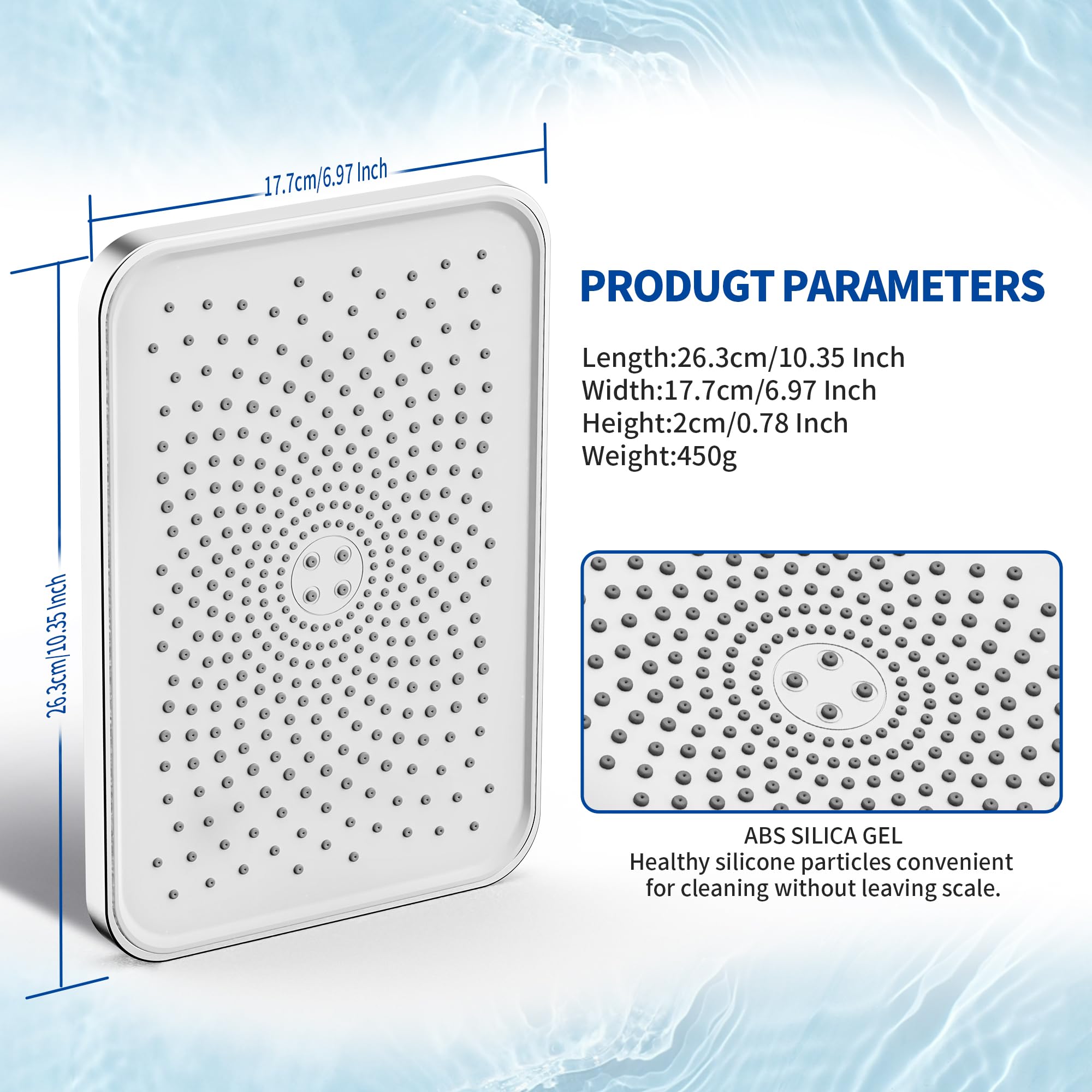 FRIYOYA Water-Saving Rainfall Shower Heads 10 Inch, Square Rain High Pressure Shower Head - Image 4