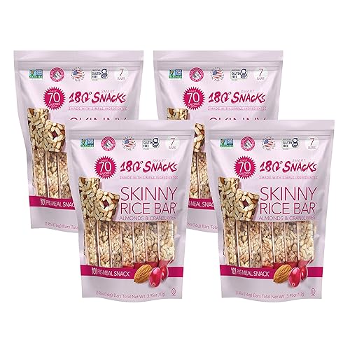 Miniatura 7 de 180 Snacks Barra de arroz delgada con sal del Himalaya, 1 paquete, 3.22 onzas (arándano y almendra)