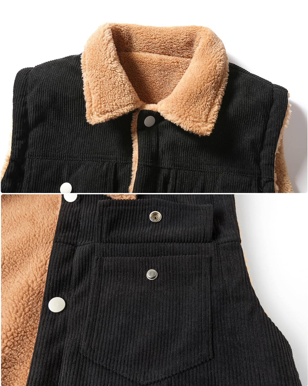 Herren Winter Kord Weste Warme Fleeceweste Freizeit Steppweste Ärmellos Jacke Herrenwesten Winddicht Korduroy Winterweste