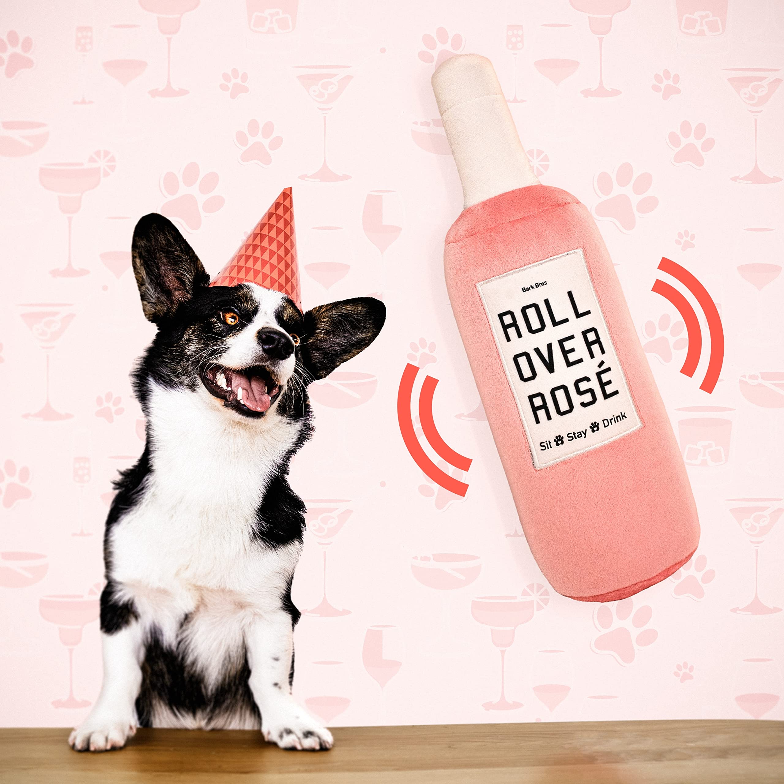 rose wine dog toy Watch it with new years song here  https://www.instagram.com/reel/DTY0B6zkmZM/?igsh=NTc4MTIwNjQ2YQ==, Like my  new year’s red hot dress? And my little sexy dance for you? Like the big  dog dancing around main image 0