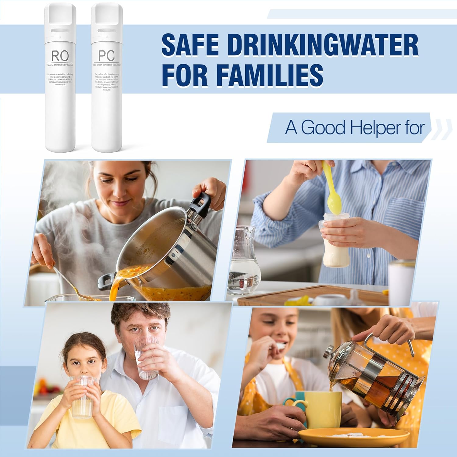 RO Filter Replacement Cartridge Compatible with SimPure Y7, Y7P, Y7T, Y7P-BW, Y7P-W, Y7T-BW-A, Y7T-BW-C, Y7T-A, Y7T-C Series Water Filter, Efficient Purification, 6 Months Replace Cartridge