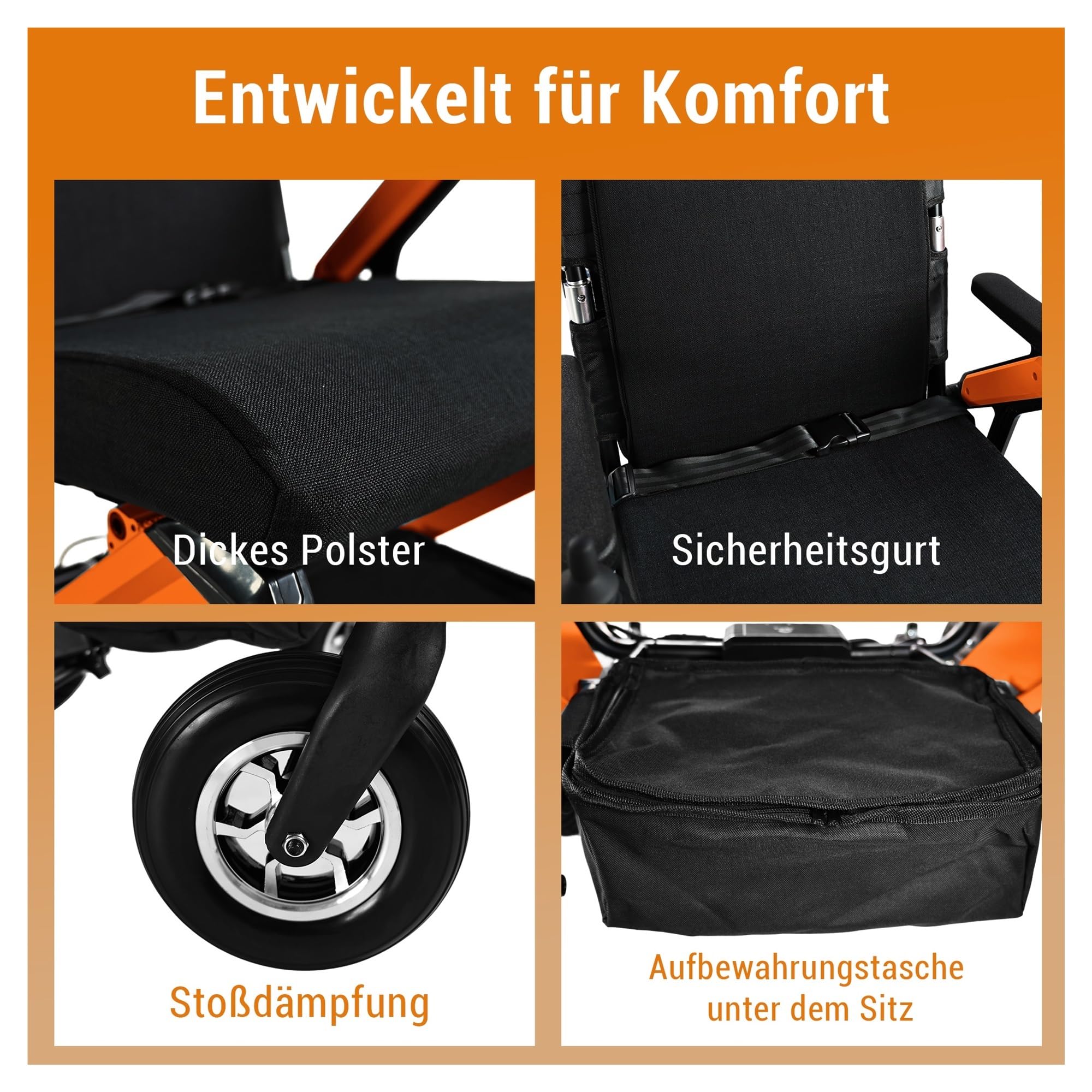 Sedia A Rotelle Elettrica, 48 Km A Fino A 150 Kg, Motore Da 500 W, Batteria Al Litio Rimovibile 13 Ah Mobilità Confortevole Fluida(Silver)
