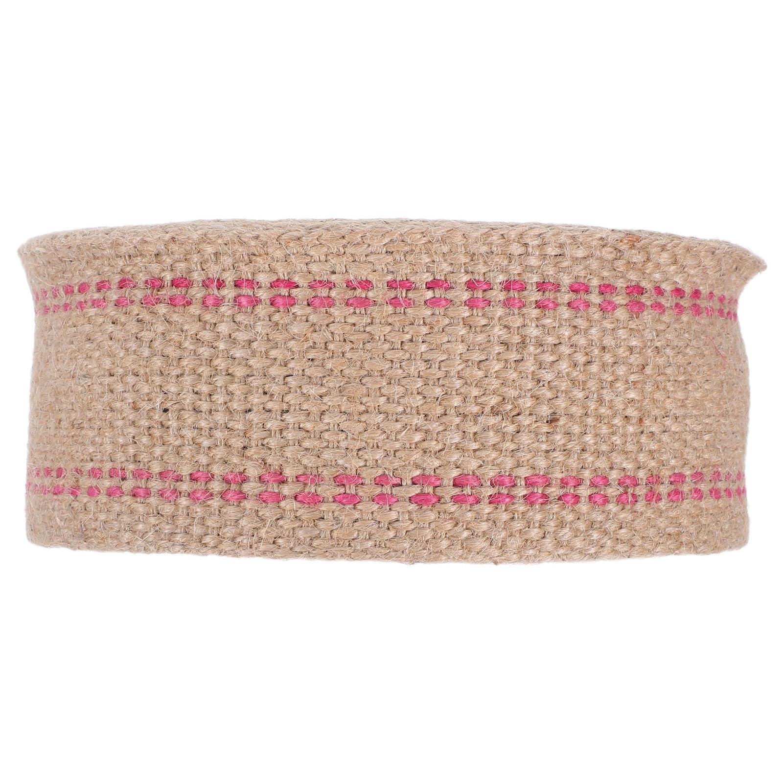 Sangle de jute pour loisirs créatifs et décoration de mariage champêtre avec rayure rouge