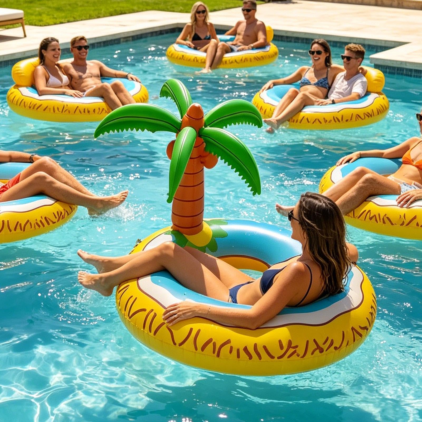 Ciambelle Gonfiabili Divertenti per Adulti Sedia Gonfiabile Galleggiante A | Galleggianti Robusti per Adulti per Lago Fiume Spiaggia Festa Abbronzatura
