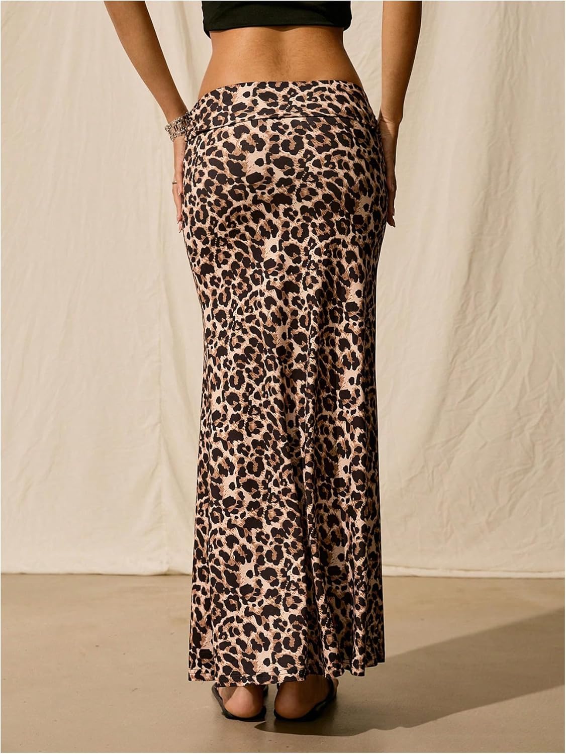 GORGLITTER Women's Leopard Bodycon Maxi Skirt Cheetah Print High Waist Fishtail Pencil Long Skirts Country Concert Outfits - Image 2