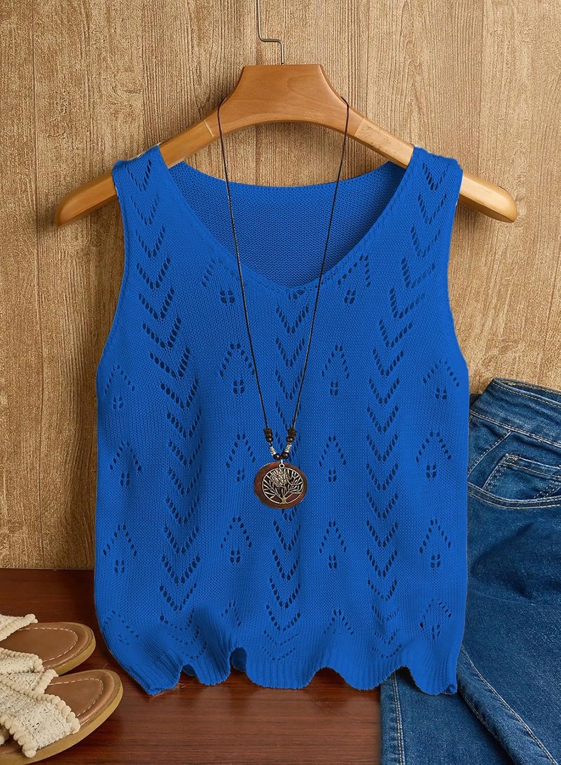 SHEWIN Womens Summer Tops Sleeveless Beach Vacation Clothes Crochet Sweater Vest Casual Tank Top Pullover 2026 - Image 2