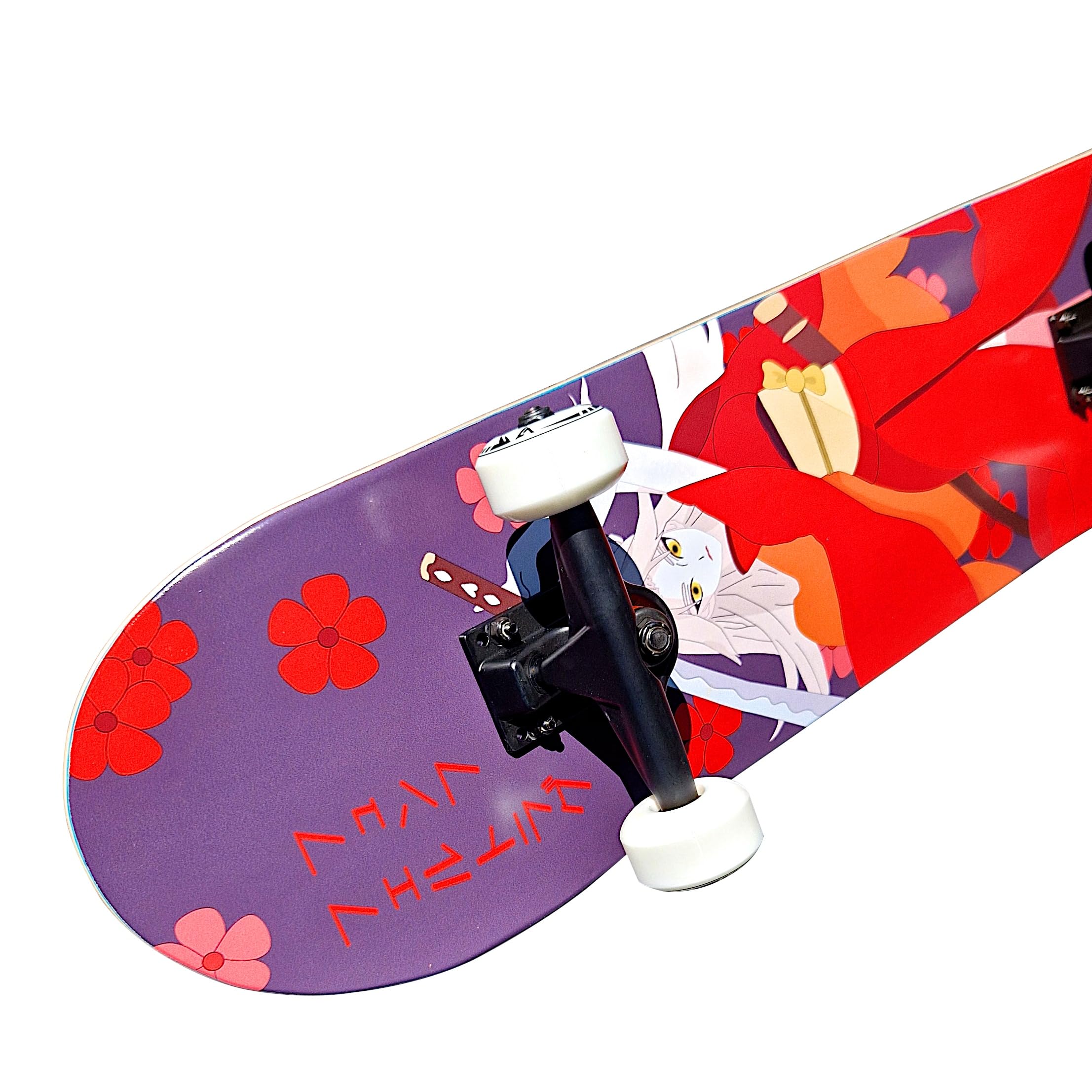 Komplett Skateboard Fina - für Kinder und Jugendliche - 7-lagiges Ahornholz Deck - Medium Concave Standard Popsicle Shape - für Anfänger, Profis, Mädchen & Jungs