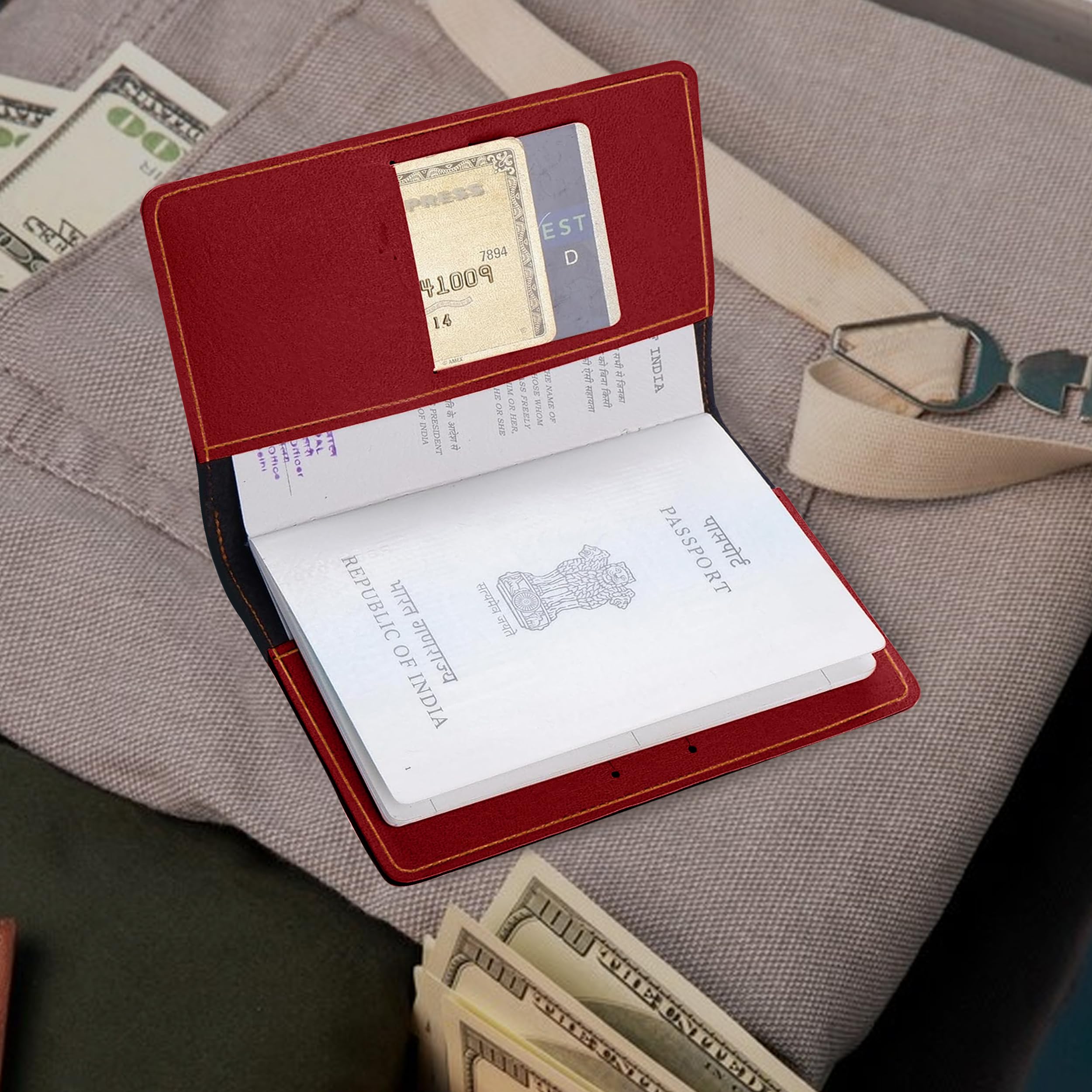 The Wallet Store Leather Passport Cover - Red