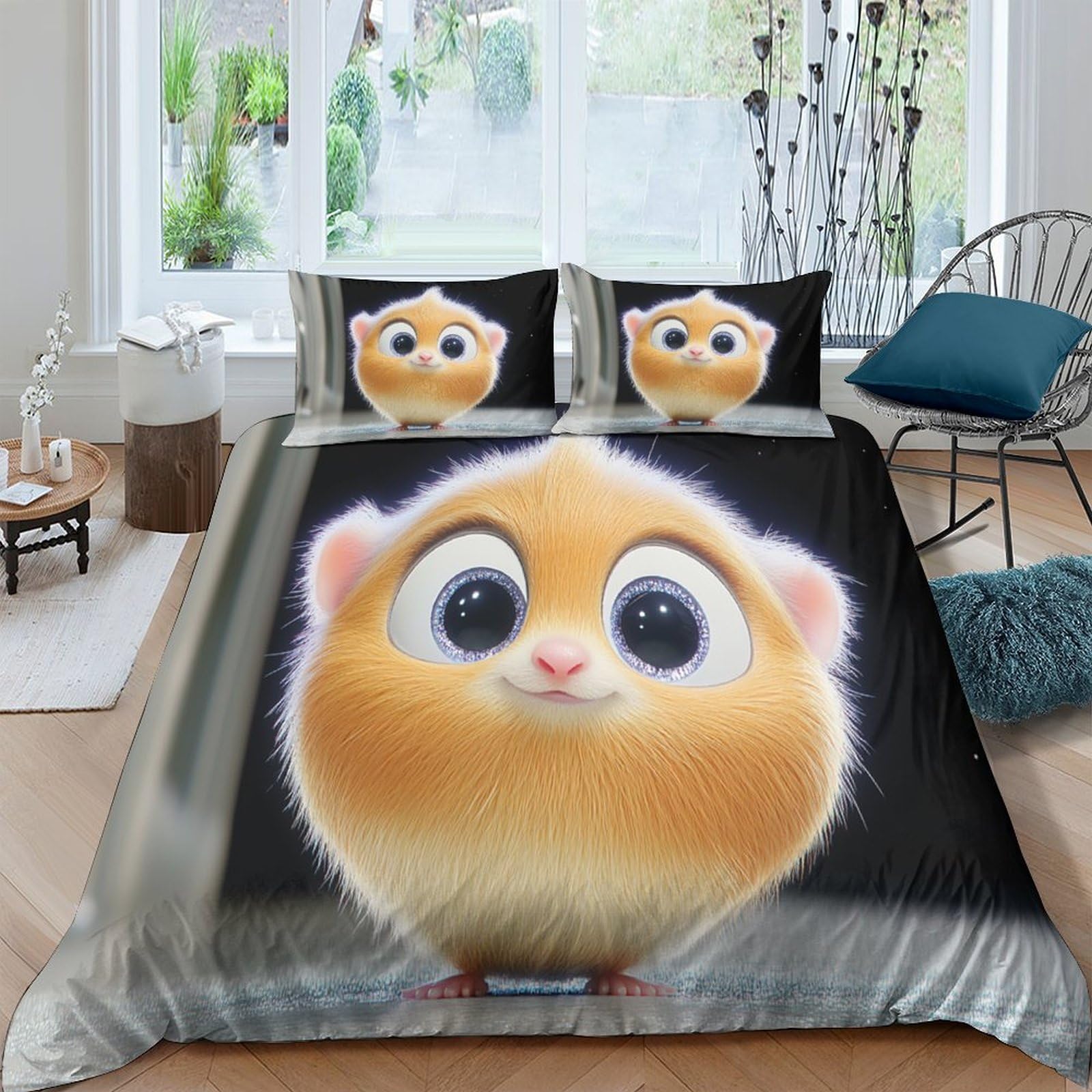 Ctjqhvkz Style-7 3D Printed Cute Hamster Fitted Sheet Microfiber Soft Brown Cartoon Animal Mattress Cover For Bedroom Guest Room Decor Single（135X200cm）