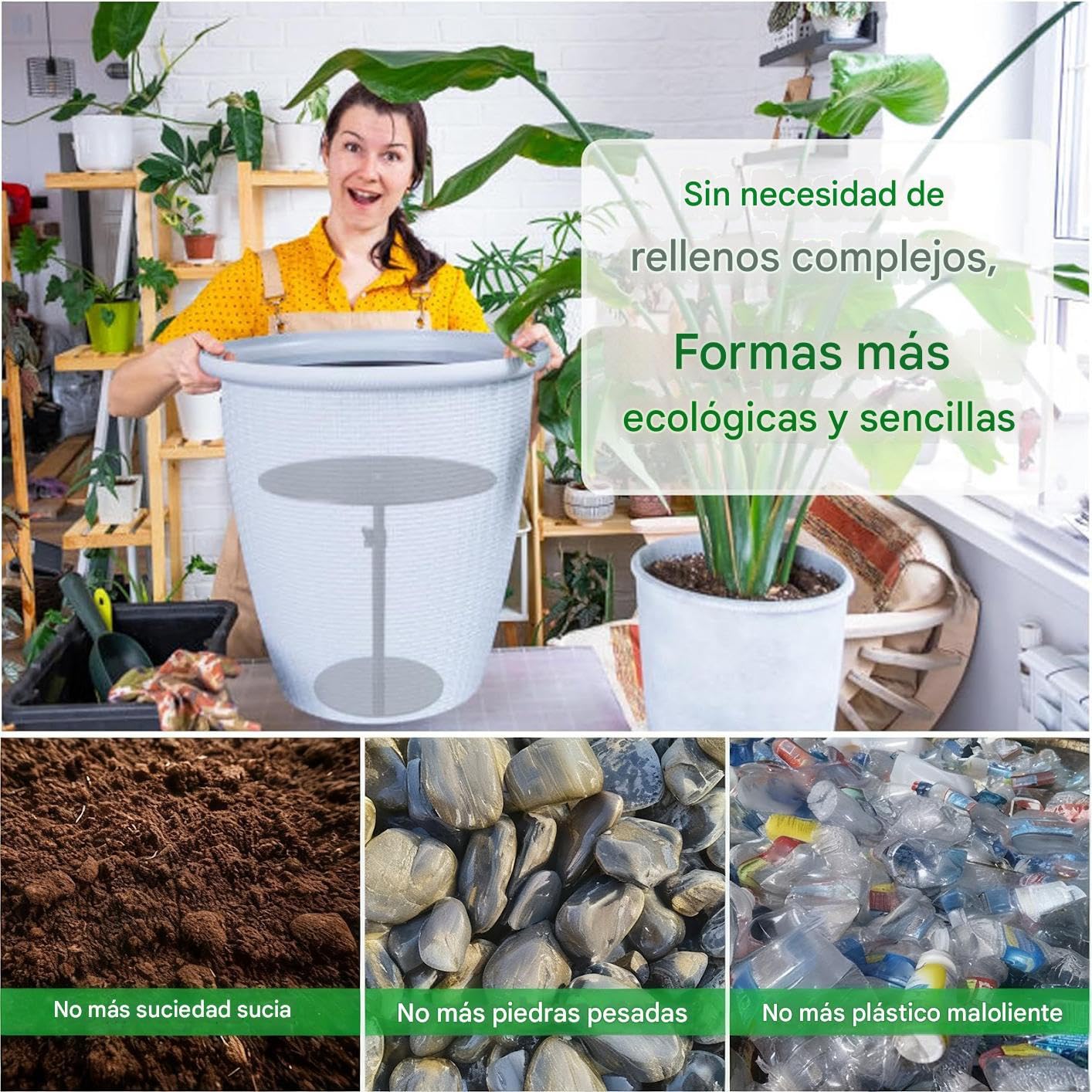 Genérico Rialzo per vasi - Rialzo per fioriere con altezza regolabile, alto per piante con forma , per esterni, patio, giardino, tavolo, davanzale,