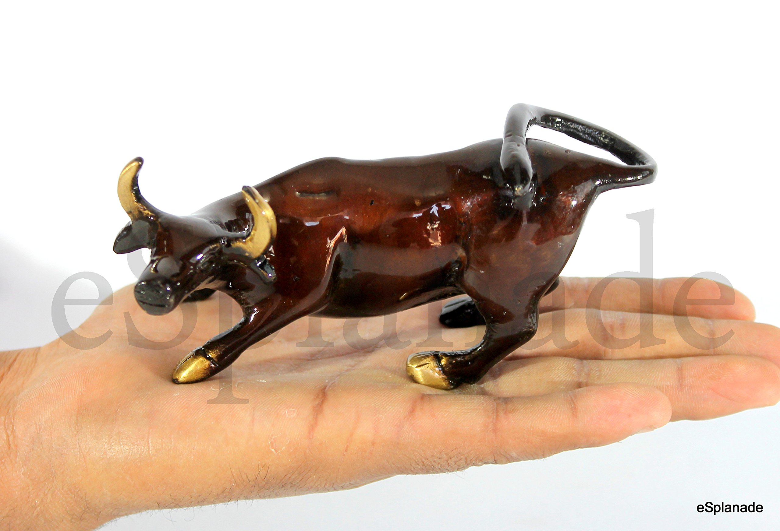 Brass Charging Bull Statue - Wall Street Decor -4 Brass Charging Bull Statue - Wall Street Decor -4