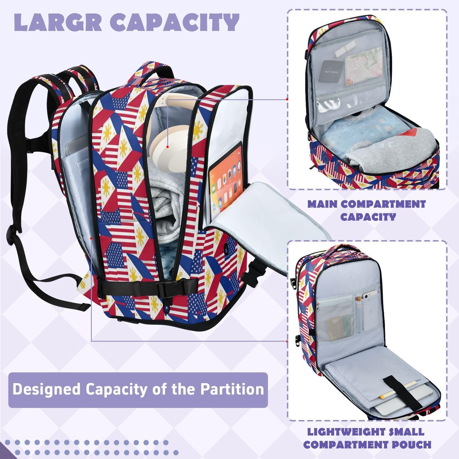 Plecak podręczny do samolotów 15-calowa torba na laptopa dla kobiet | Czysty design torba do szkoły USA i Filipiny Yin Yang torba na laptopa 15,6 cala dla kobiet praca mochilas para mujer 20L