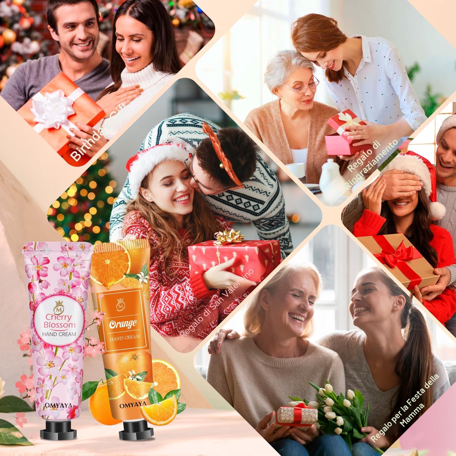 Set di crema per le mani, regalo per donne, 20 pezzi, crema per le mani, mini crema per i piedi, set regalo per donne, uomini, mani secche screpolate, piedi secchi, crema nutriente per compleanno