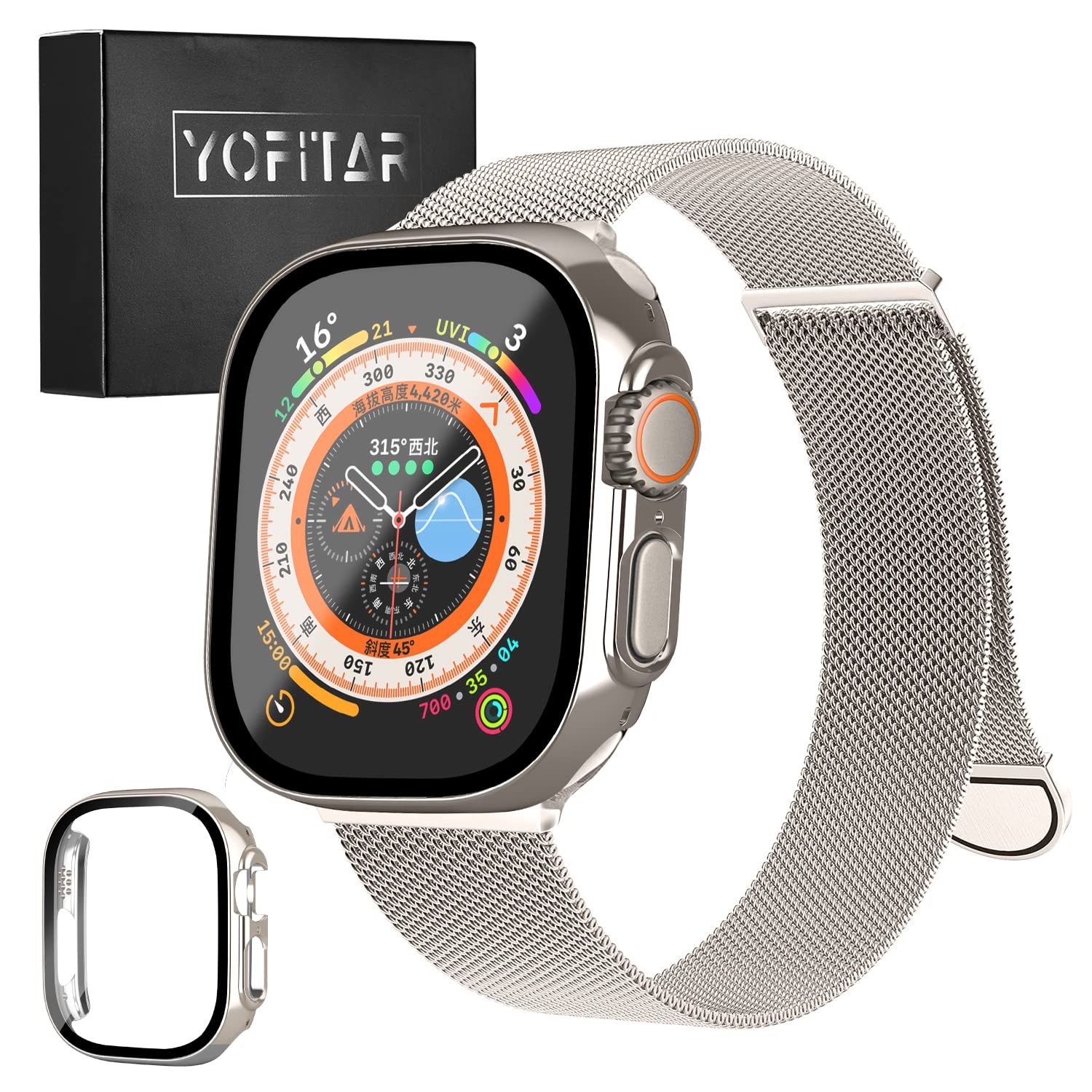 Amazon.co.jp: [YOFITAR] Apple Watch Ultra用バンド 保護カバー付き