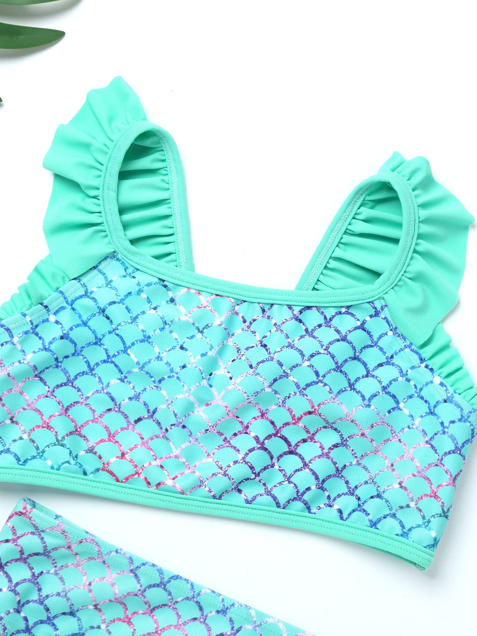 Dziewczęcy kostium kąpielowy, jednorożce, bikini, dwuczęściowy zestaw bikini z szortami kąpielowymi, moda kąpielowa, strój kąpielowy