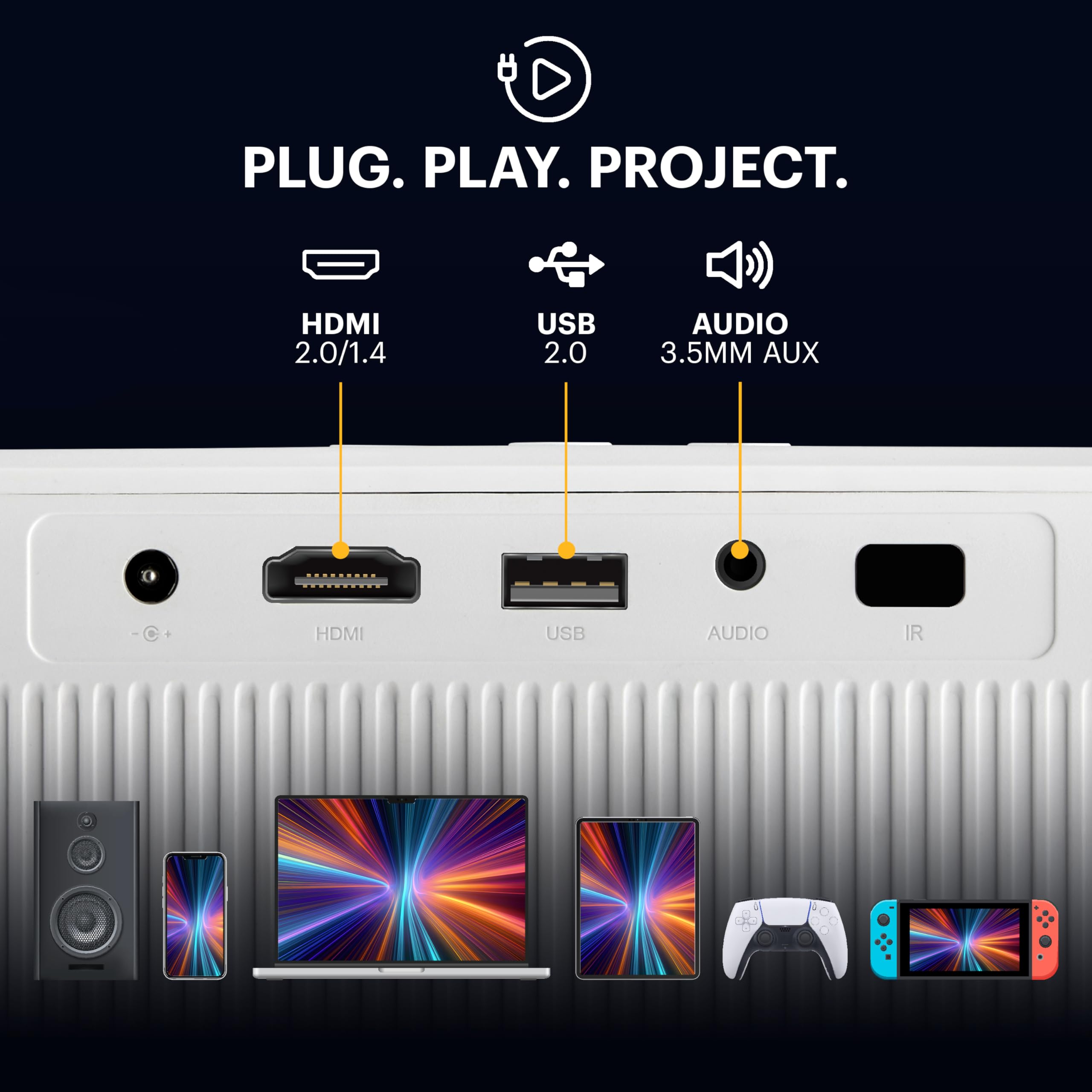 PROJECTOR グレー HDMI/USB/AUX/Wi-Fi Amazon.com: KODAK Flik X20 1080p Portable Smart Projector, Built