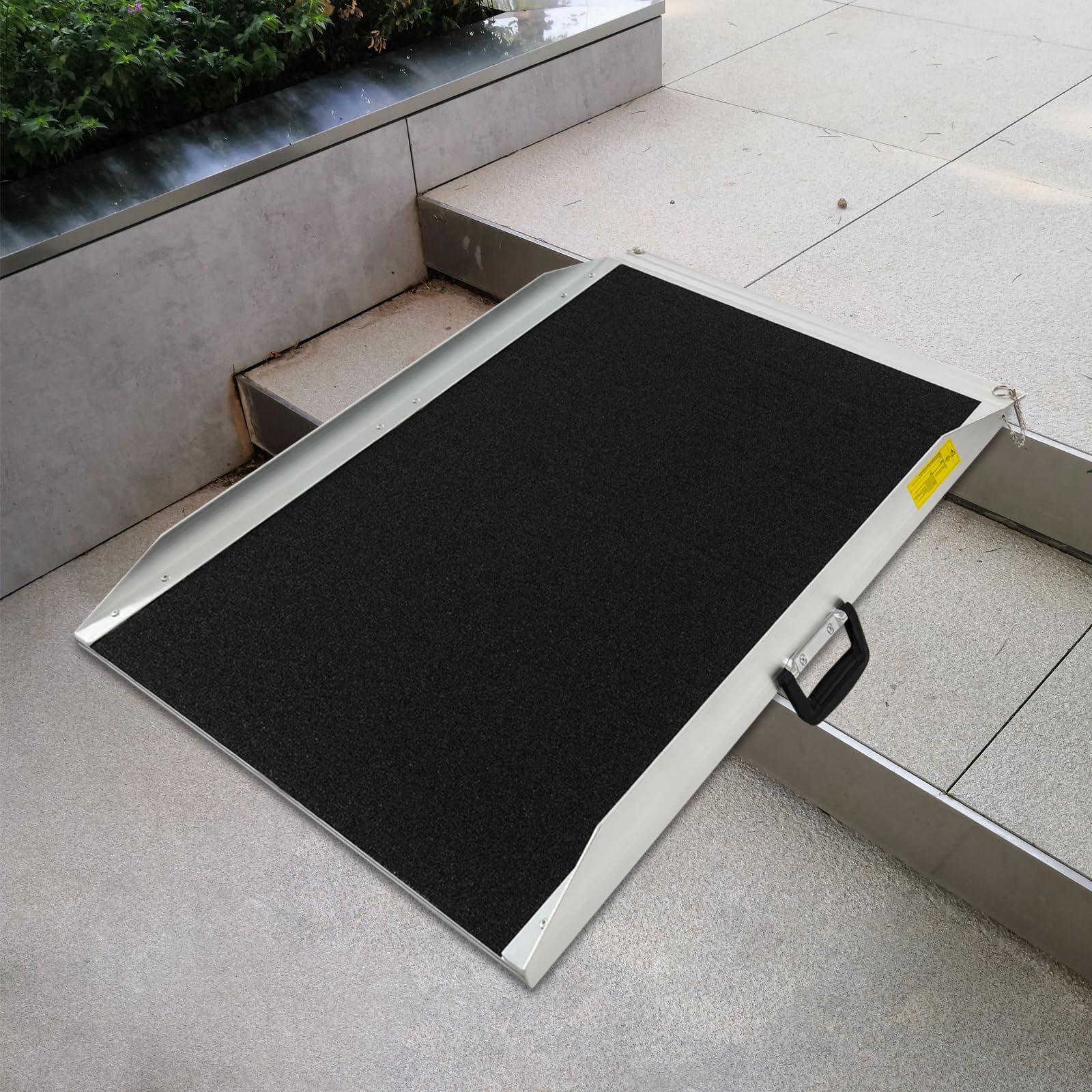Rampa para silla de ruedas de aluminio de 600 lbs de capacidad de carga | Rampa plegable para silla de ruedas y andador | para escalones de hasta 22 cm de altura | Ayuda de movilidad con
