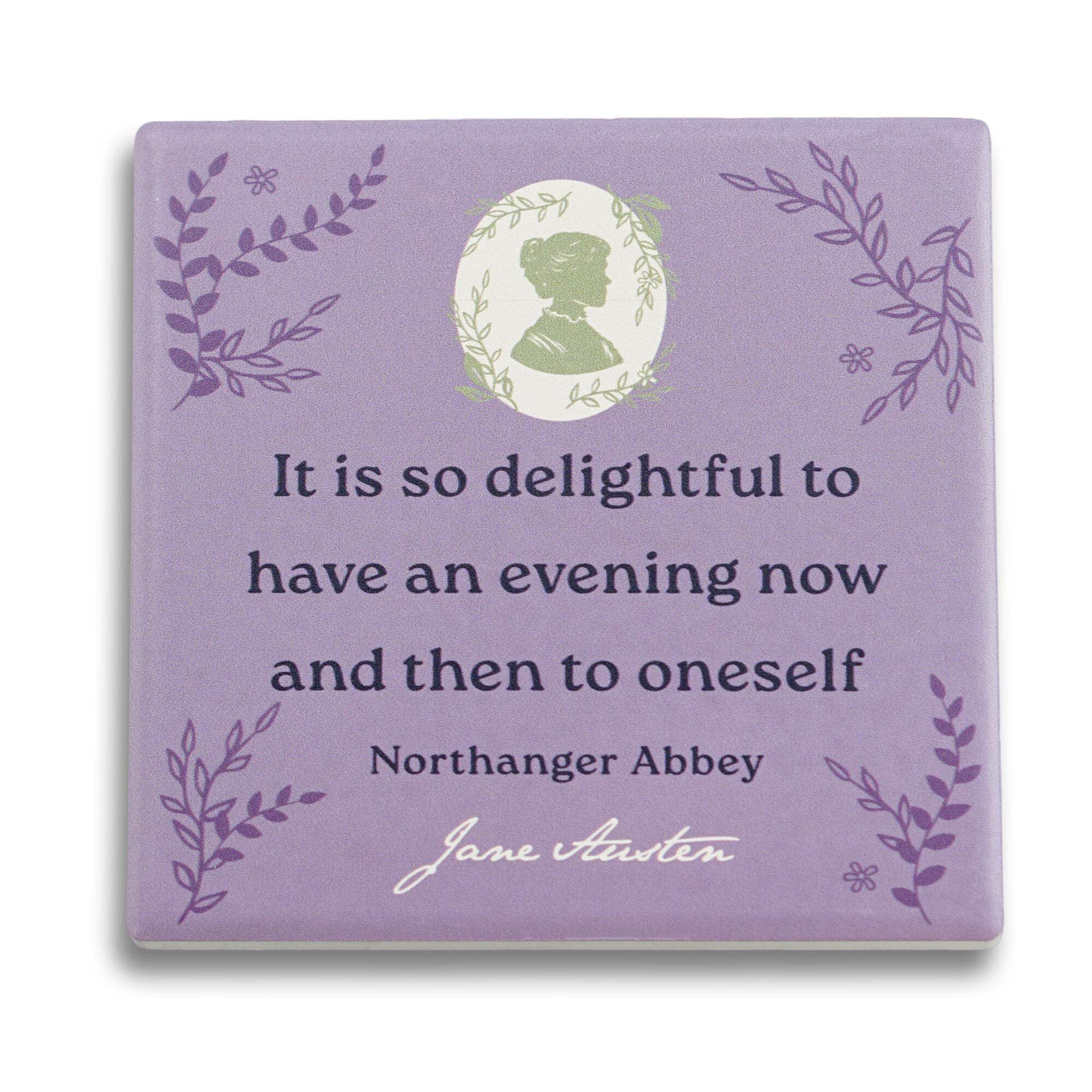 Jane Austin Multicolor Half Moon Bay Jane Austen Coaster Single Ceramic - Jane Austen | Cork Backed Coaster | Tableware | Drink Coasters | Home Decor | Official Licensed Merchandise