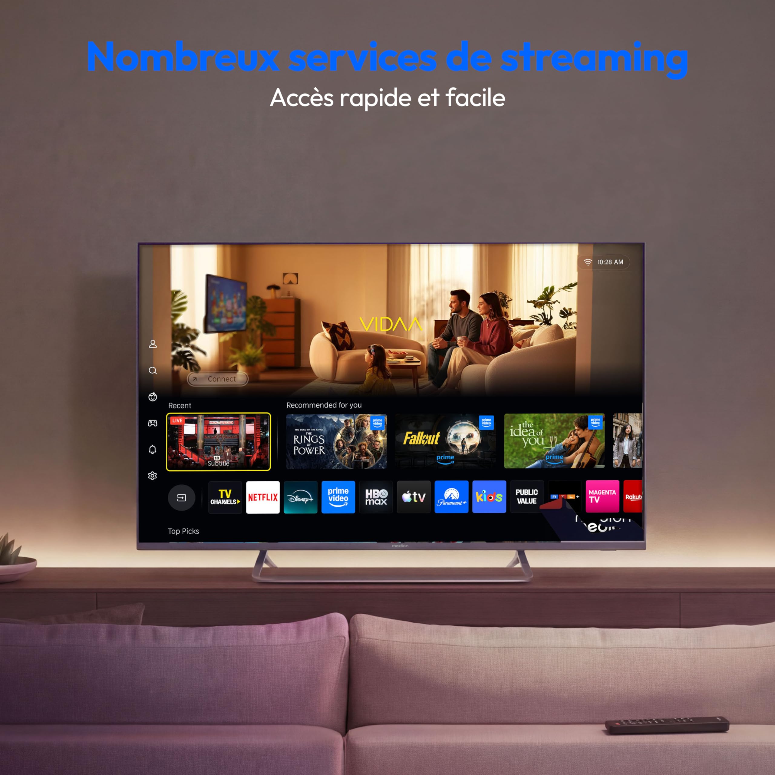 MEDION 125.7 cm 50" Téléviseur Ultra HD Smart TV Dolby Vision HDR Dolby Atmos VIDA Store