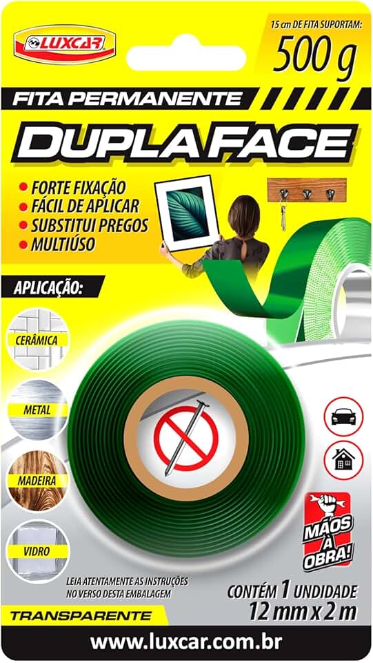 Luxcar - Fita Dupla Face Automotivo Rolo 2MTS
