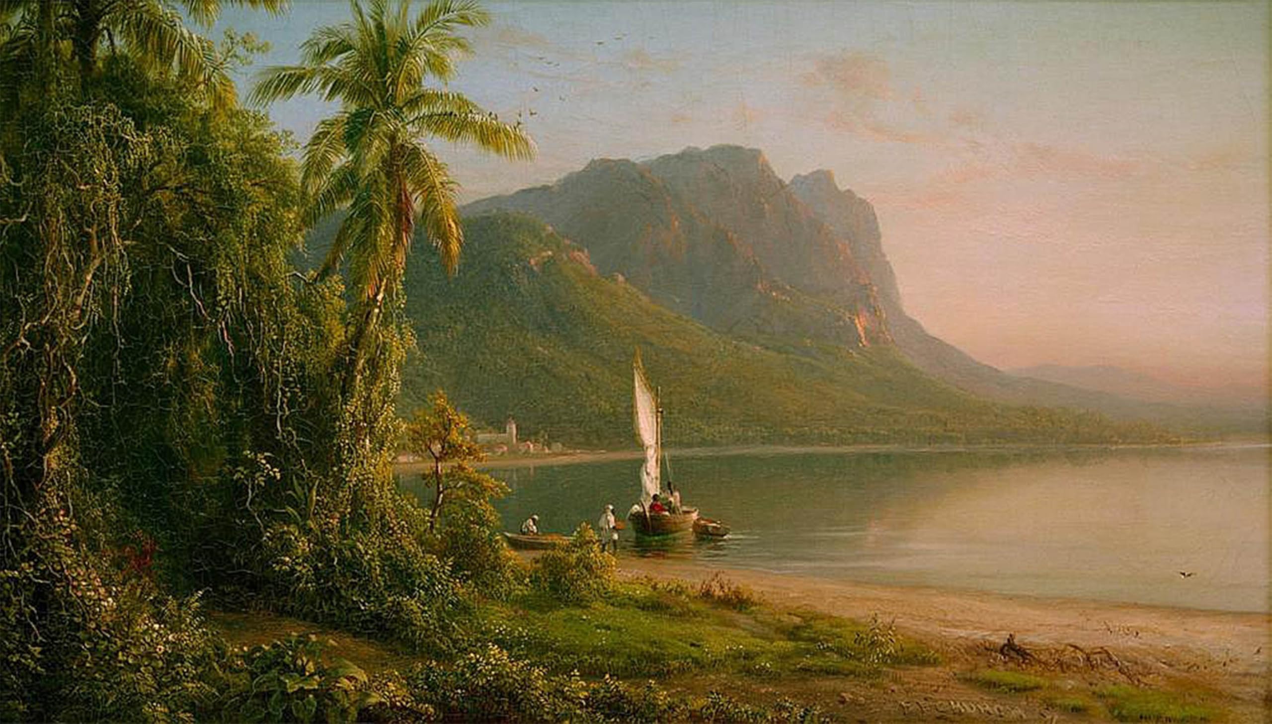 POSTERIIk Vintage Classic Picture Landscape Artwork Jamaica by Frederic Edwin Church Portrait Canvas Painting for Office Home Decor 60x90cm