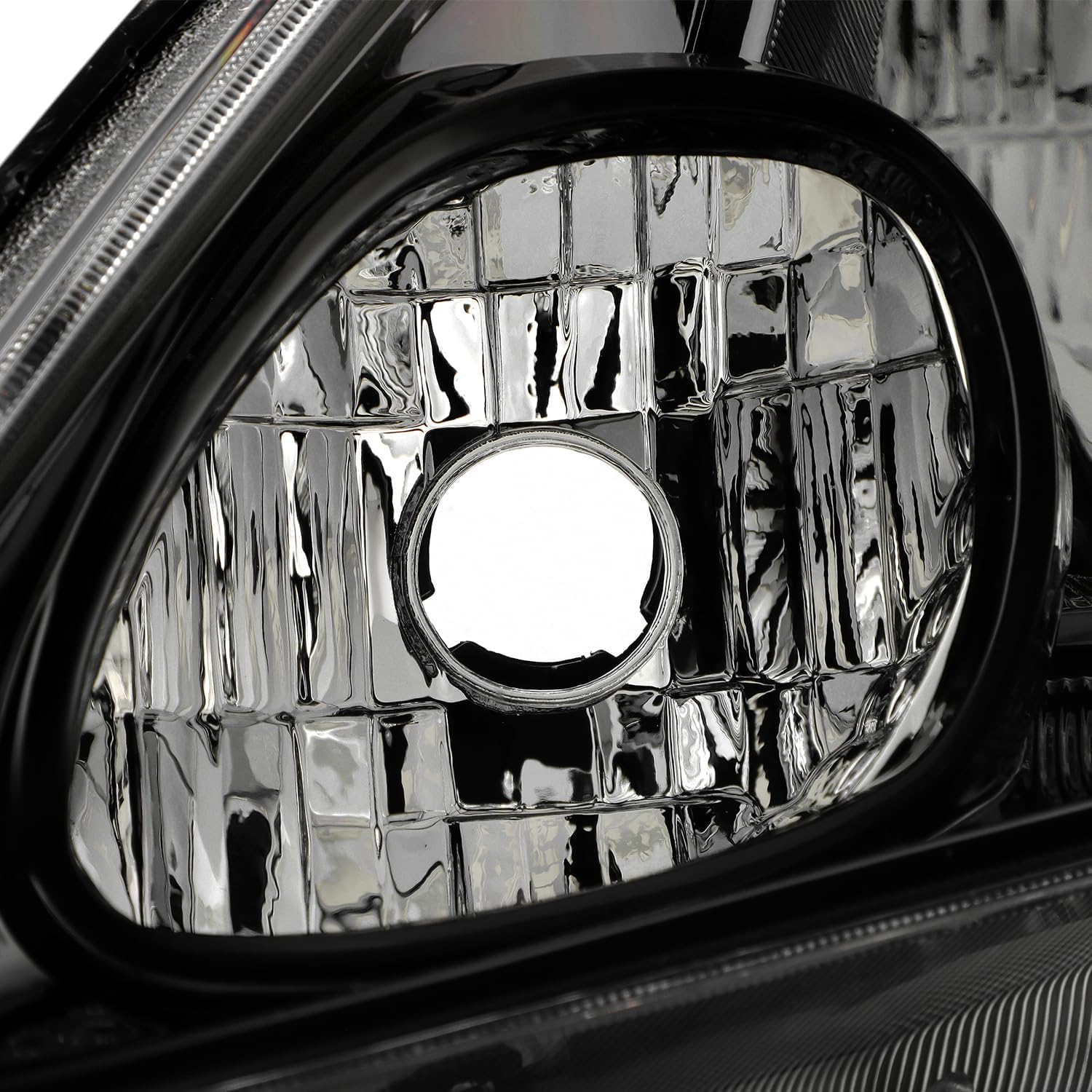 AKKON - Fits 2009-2011 Honda Fit [Halogen Type] Black Headlights Headlamps Pair Driver Left+Passenger Right 09 10 11