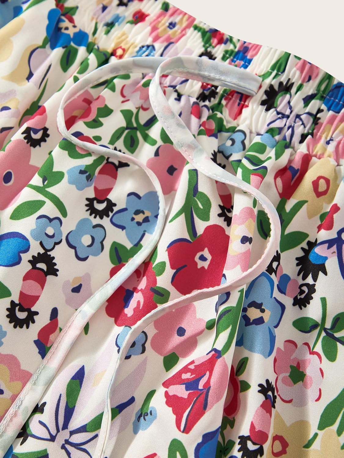 Women's Boho Floral Tiered Ruffle Maxi Skirt High Waisted Flowy Beach Vacation Skirts with Pockets - Image 3