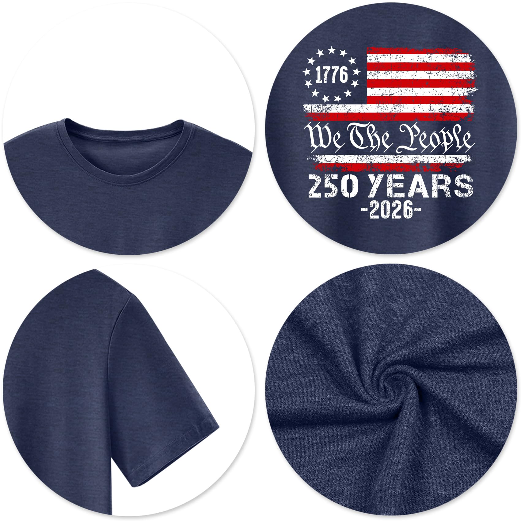 250th Anniversary USA Shirts for Men American Flag T-Shirt 4th of July Shirt 250 Years Birthday Patriotic Tops - 5