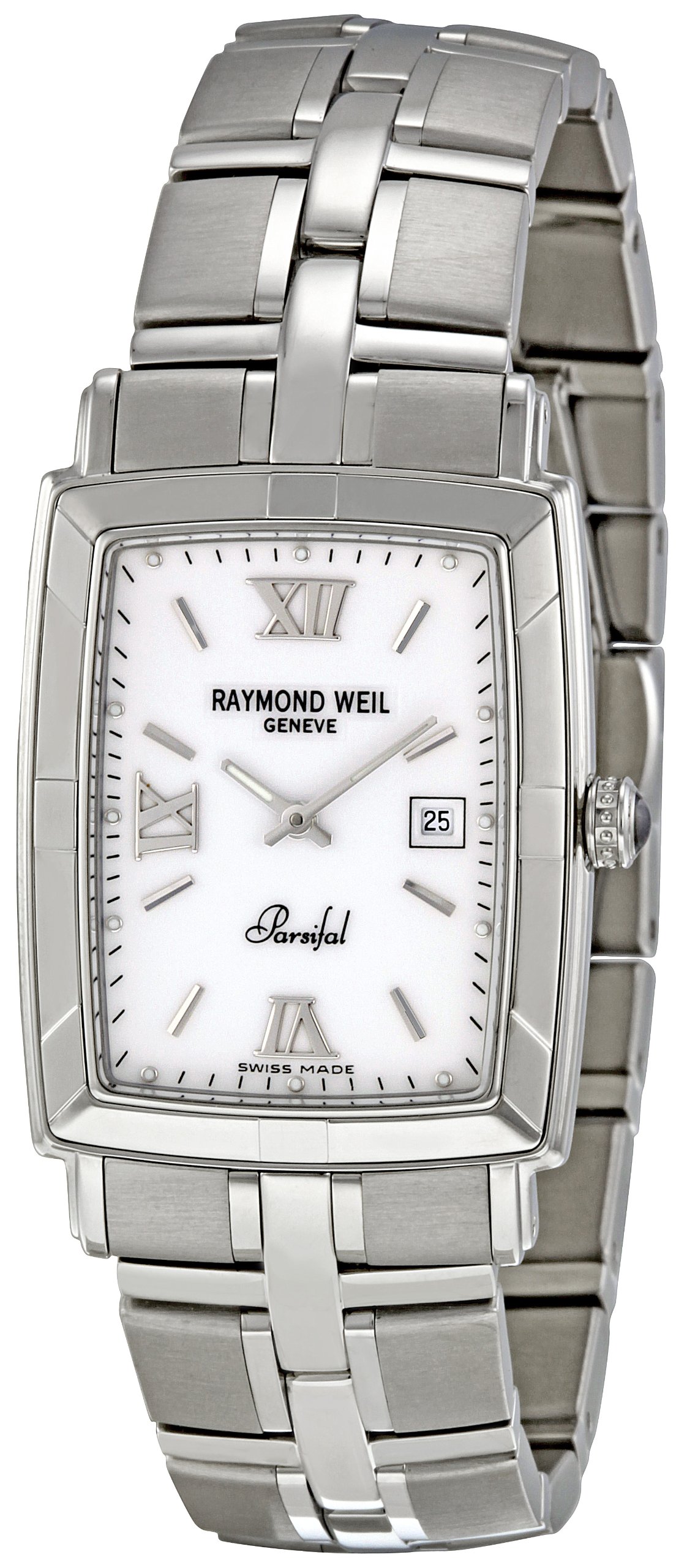 Raymond Weil Men's 9341-ST-00307 Parsifal White Dial Watch, White, Bracelet