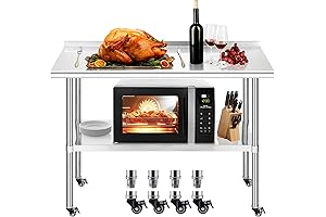NSF Stainless Steel Worktable with Wheels for Enhanced Functionality